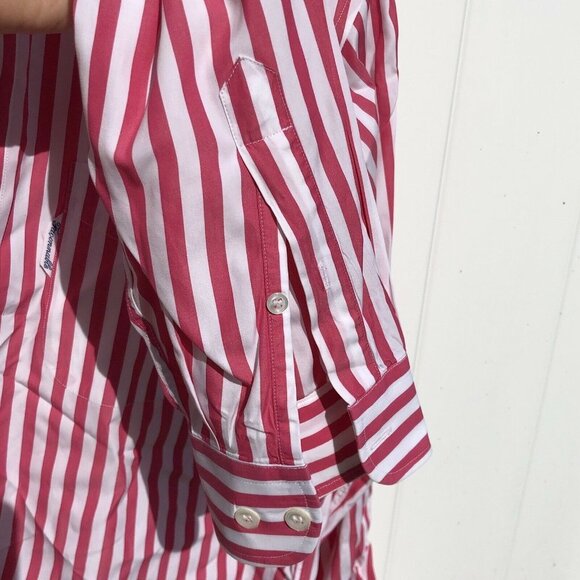 Faconnable Men's Striped Button Down Front Shirt P - Picture 4 of 10